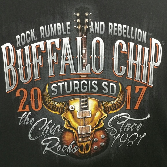 Sturgis Buffalo Chip 2017 Harley Mens Black Tshirt - Picture 3 of 6